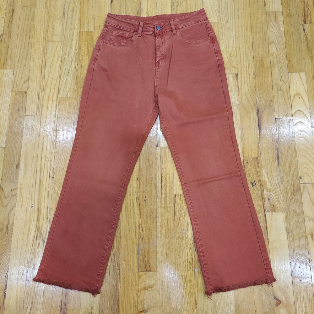 NWOT Amazon Women's Rust Straight Leg Jeans (Size: L)